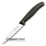 Нож кухонный Victorinox SwissClassic, 10см, волн.лезвие, черный 6.7733