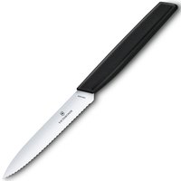 Нож кухонный Victorinox Swiss Modern Paring 10см с волн. с черн.ручкой 6.9003.10W