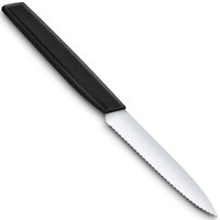 Нож кухонный Victorinox Swiss Modern Paring 10см с волн. с черн.ручкой 6.9003.10W, изображение 2