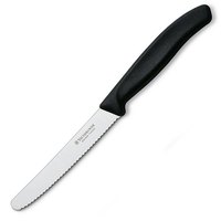 Кухонный нож Victorinox SwissClassic для томатов, черный 6.7833, Цвет : Чёрный, Марка стали: 440А, Материал рукояти: Пластик