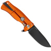 Карманный нож Lionsteel SR11 Aluminum Black Blade orange (SR11A OB), Покрытие клинка: Black, Цвет : Оранжевый, изображение 2