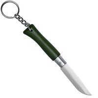 Маленький складной нож Opinel Keychain №4 Inox зеленый (002054), Цвет : Зелёный, Материал рукояти: Бук, изображение 2