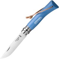 Нож туристический Opinel №7 Inox Trekking лазурный (002206), Цвет : Лазурный , Марка стали: Sandvik 12C27, Материал рукояти: Граб