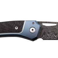 Коллекционный нож Lionsteel Twain Damascus Titanium Carbon Fiber Blue (TW D BL), изображение 5