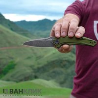 Нож KAI Kershaw Bareknuckle Black Blade олива 7777OLBW