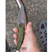 Нож KAI Kershaw Bareknuckle Black Blade олива 7777OLBW