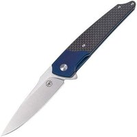 Ніж Amare Knives "Pocket Peak Folder" синій 201801, Колір: Чорний/Синій, Марка сталі: Sandvik 14C28N, Матеріал рукояті: Склотекстоліт (G10)