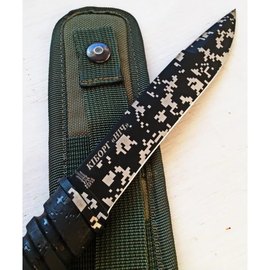 Нож армейский (военный) Біла Зброя Киборг Ночной пиксель, Цвет : Пиксель, Марка стали: 65Г, Материал рукояти: ABS термопластик, изображение 2