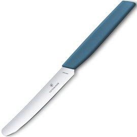 Нож кухонный Victorinox Swiss Modern Table 11см закругл.нос с син. ручкой 6.9006.112