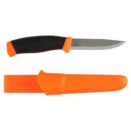 Ніж Morakniv Comapnion S Burnt Orange (14073), Колір: Чорно-помаранчевий, Марка сталі: Sandvik 12C27, Матеріал рукояті: Прогумований пластик, зображення 2