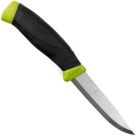Ніж Morakniv Comapnion S Olive Green (14075), Колір: Чорний/Зелений, Марка сталі: Sandvik 12C27, Матеріал рукояті: Прогумований пластик