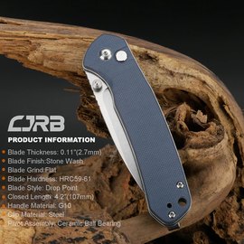Ніж туристичний CJRB Pyrite SW Gray (J1925-GY), Колір: Сірий, зображення 2