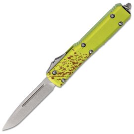 Кишеньковий ніж Microtech Ultratech Drop Point Stonewash Zombie-Tech (121-10Z), Покриття клинка: SW (Stonewash), Колір: Жовто-салатовий