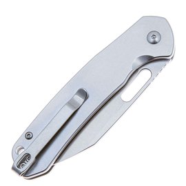 Кишеньковий ніж CJRB Pyrite Wharncliffe Steel handle (J1925A-ST), Покриття клинка: SW (Stonewash), Колір: Сірий, зображення 4