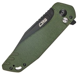Карманный нож CJRB Riff BB Micarta green (J1928-BMGN), Покрытие клинка: Black PVD , Цвет : Зелёный, изображение 3