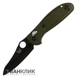 Нож Benchmade Griptilian Mini, черний, зелен. рукоять (555BKHGOD)