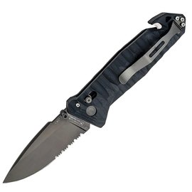 Нож армейский (военный) Tarrerias-Bonjean CAC S200 Army Knife Black (11060045), Цвет : Black, Тип режущей кромки: Полусеррейтор