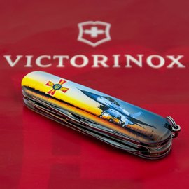 Многофункциональный нож Victorinox Climber Army Самолет + Эмблема ВС ВСУ 1.3703.3.W3040p, Цвет : Yellow, Принт: Самолет и Эмблема ВС ВСУ, изображение 3