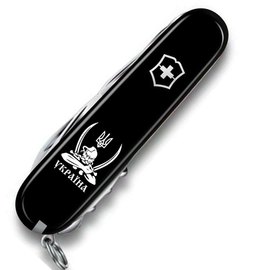 Многофункциональный нож Victorinox Climber Ukraine Козак с саблями черный 1.3703.3_T1110u, Цвет : Black, изображение 4