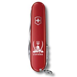 Многофункциональный нож Victorinox Climber Ukraine Козак с саблями красный 1.3703_T1110u, Цвет : Red, изображение 4