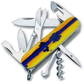 Многофункциональный нож Victorinox Climber Ukraine Марка с трактором 1.3703.3.T3110p, Принт: Марка с трактором