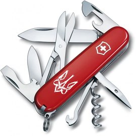 Многофункциональный нож Victorinox Climber Ukraine Трезубец готический белый на красном 1.3703_T0630u