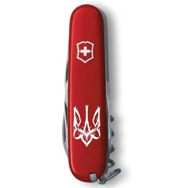 Многофункциональный нож Victorinox Climber Ukraine Трезубец готический белый на красном 1.3703_T0630u, изображение 4