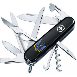 Багатофункціональний ніж Victorinox Huntsman Ukraine Тризуб-Ластівка чорний 1.3713.3_T1230u, Колір: Black, Принт: Тризуб-Ластівка