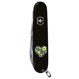 Многофункциональный нож Victorinox Spartan Ukraine Цветочное сердце черный 1.3603.3_T1246u, Принт: Цветочное сердце, изображение 4