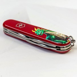 Многофункциональный нож Victorinox Spartan Zodiac Зеленый дракон 1.3603.Z3340u, Принт: Зеленый дракон, изображение 3