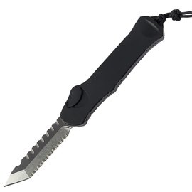 Кишеньковий ніж Heretic Hydra Tanto Stonewash Serrated Black (H006-2C), Покриття клинка: SW (Stonewash), Колір: Black, Тип ріжучої кромки: Серрейтор