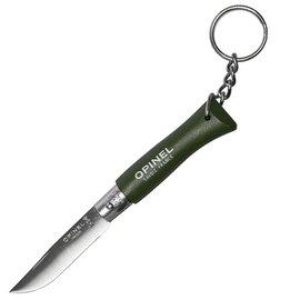 Маленький складной нож Opinel Keychain №4 Inox зеленый (002054), Цвет : Зелёный, Материал рукояти: Бук