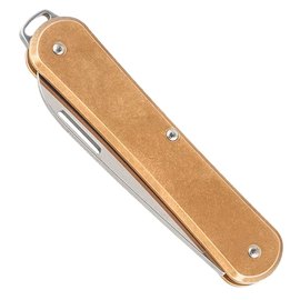 Маленький складной нож Fox Vulpis Brass Brown (FX-VP130 OT), Покрытие клинка: Polished, Цвет : Brown, изображение 3