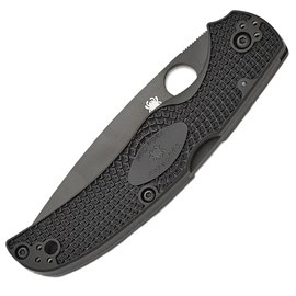 Карманный нож Spyderco Native Chief Black Blade (C244PSBBK), Покрытие клинка: DLC, Цвет : Black, Тип режущей кромки: Полусеррейтор, изображение 3
