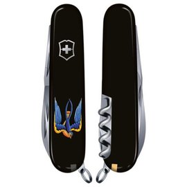 Багатофункціональний ніж Victorinox Climber Ukraine Тризуб-Ластівка чорний 1.3703.3_T1230u, зображення 2
