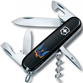 Многофункциональный нож Victorinox Spartan Ukraine Трезубец-Ласточка черный 1.3603.3_T1230u, Цвет : Black