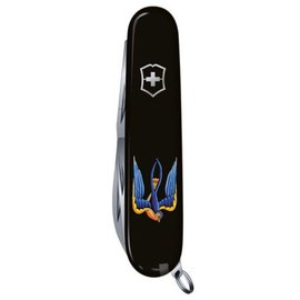 Многофункциональный нож Victorinox Spartan Ukraine Трезубец-Ласточка черный 1.3603.3_T1230u, Цвет : Black, изображение 4