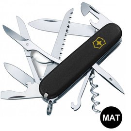 Багатофункціональний ніж Victorinox Huntsman Mat чорний матовий лак із жовтим логотипом 1.3713.3_M0008p