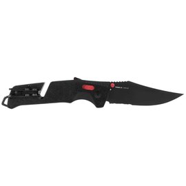 Ніж туристичний SOG Trident AT (11-12-02-41), Покриття клинка: Black Titanium Nitride, Колір: Чорний/Червоний, Тип ріжучої кромки: Напівсеррейтор, зображення 4
