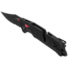 Ніж туристичний SOG Trident AT (11-12-02-41), Покриття клинка: Black Titanium Nitride, Колір: Чорний/Червоний, Тип ріжучої кромки: Напівсеррейтор, зображення 6