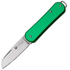 Маленький складний ніж Fox Vulpis Aluminium od green (FX-VP108 OD), Покриття клинка: Polished, Колір: Зелений, Матеріал рукояті: Алюміній