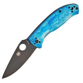 Кишеньковий ніж Spyderco Tenacious Black Blade D2 Titanium Blue (C122TIBLBKD2P)