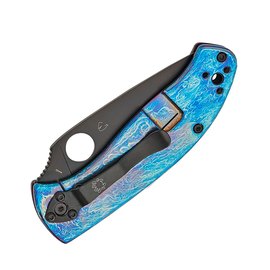 Кишеньковий ніж Spyderco Tenacious Black Blade D2 Titanium Blue (C122TIBLBKD2P), зображення 4