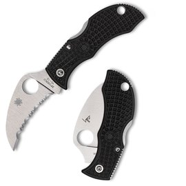 Маленький складний ніж Spyderco Manbug Hawkbill VG-10 Serrated FRN Black (MBKHBS), зображення 4