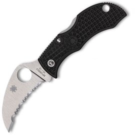 Маленький складний ніж Spyderco Manbug Hawkbill VG-10 Serrated FRN Black (MBKHBS)