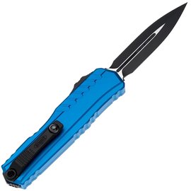 Автоматический выкидной нож Microtech Cypher II D/E Black Blade Standard Blue (1242-1BL), изображение 2