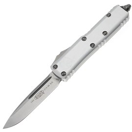 Автоматический выкидной нож Microtech UTX-85 Drop Point S/E Stonewash Standard White (231-10CR)