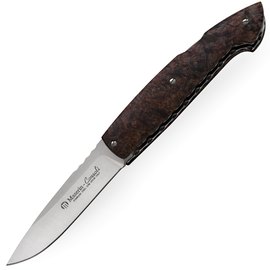 Джентльменский нож Maserin Consoli черный кап кудрявой березы (402/RN), Цвет : Коричневый