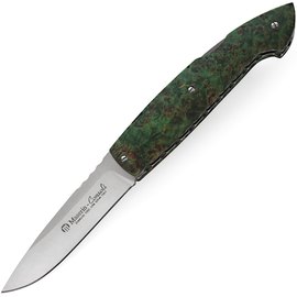 Джентльменский нож Maserin Consoli зеленый кап кудрявой березы (402/RV), Цвет : Зелёный