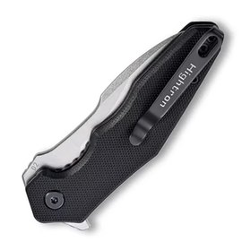 EDC нож Hightron Mini Ventura черный (HK05BLKS), Покрытие клинка: SW (Stonewash), Цвет : Чёрный, изображение 5